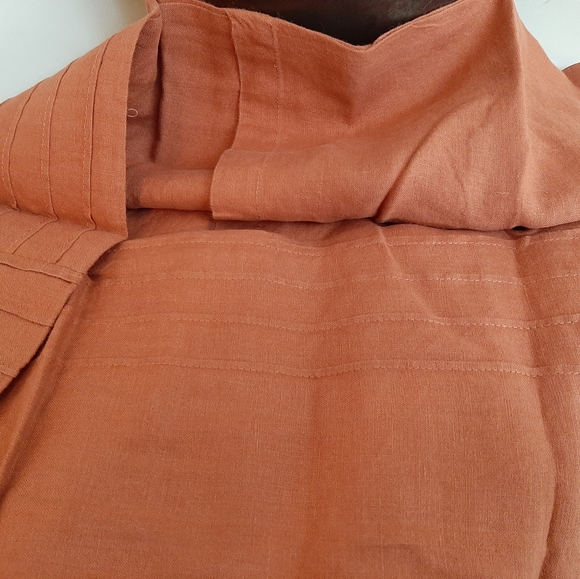 Rejuvenation EURO 100% Organic Linen shams Terracotta - Picture 6 of 11